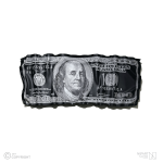 اسکناس دفرمه دلار مشکی نقره‌ای